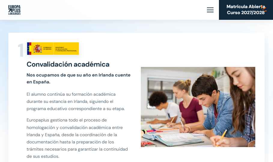 Home: bloque de convalidación