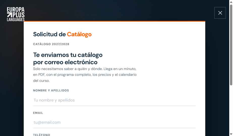 Formulario de solicitud de catálogo